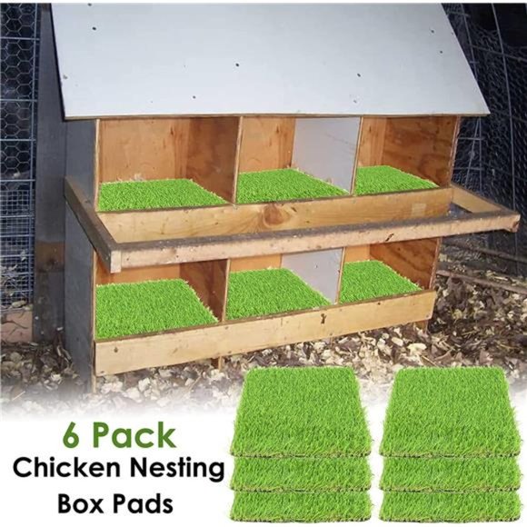 Chicken Nesting Pads 6Pack Nesting Box Pads 12”x12” Artificial Grass Washable - Picture 5 of 6